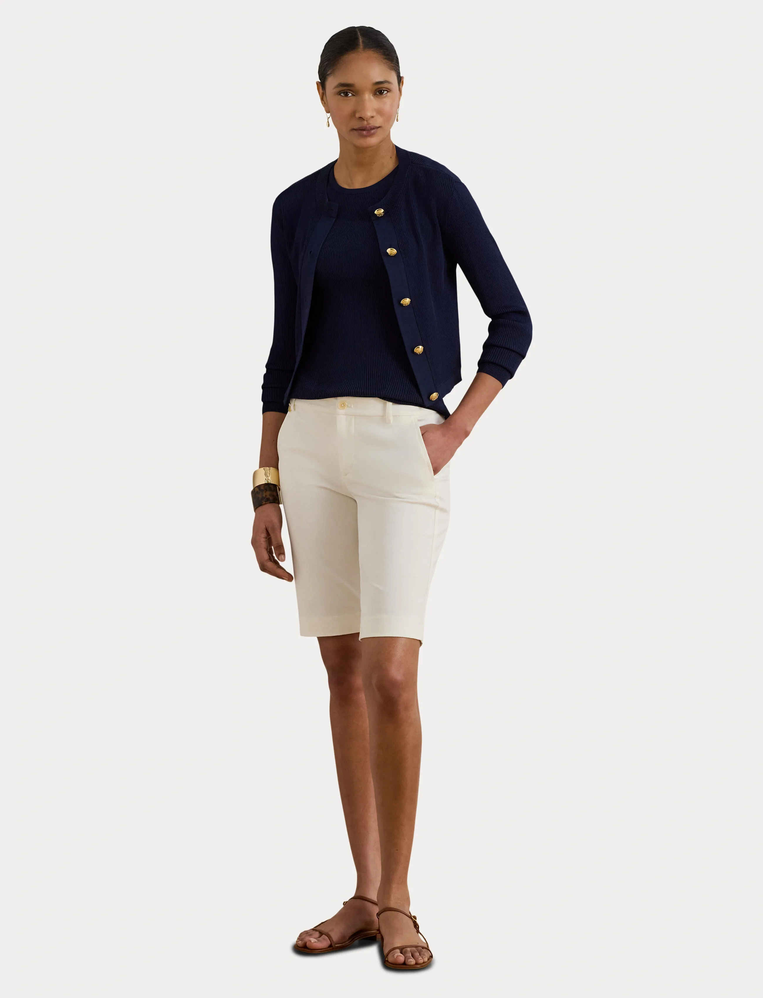 Lauren Ralph Lauren - Bi-Stretch Twill Short - chino lühikesed püksid - white - 4