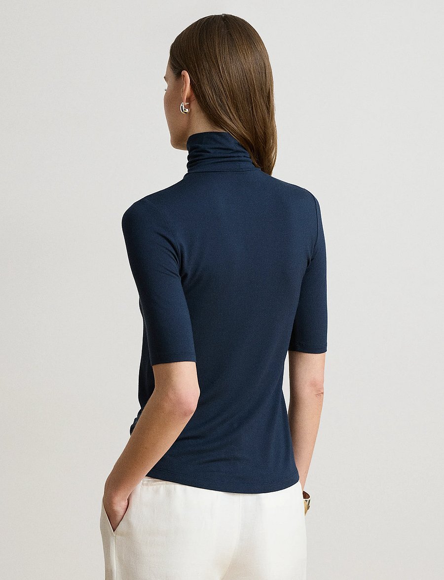 Lauren Ralph Lauren - Stretch Jersey Turtleneck - rollkragenpullover - lauren navy - 4
