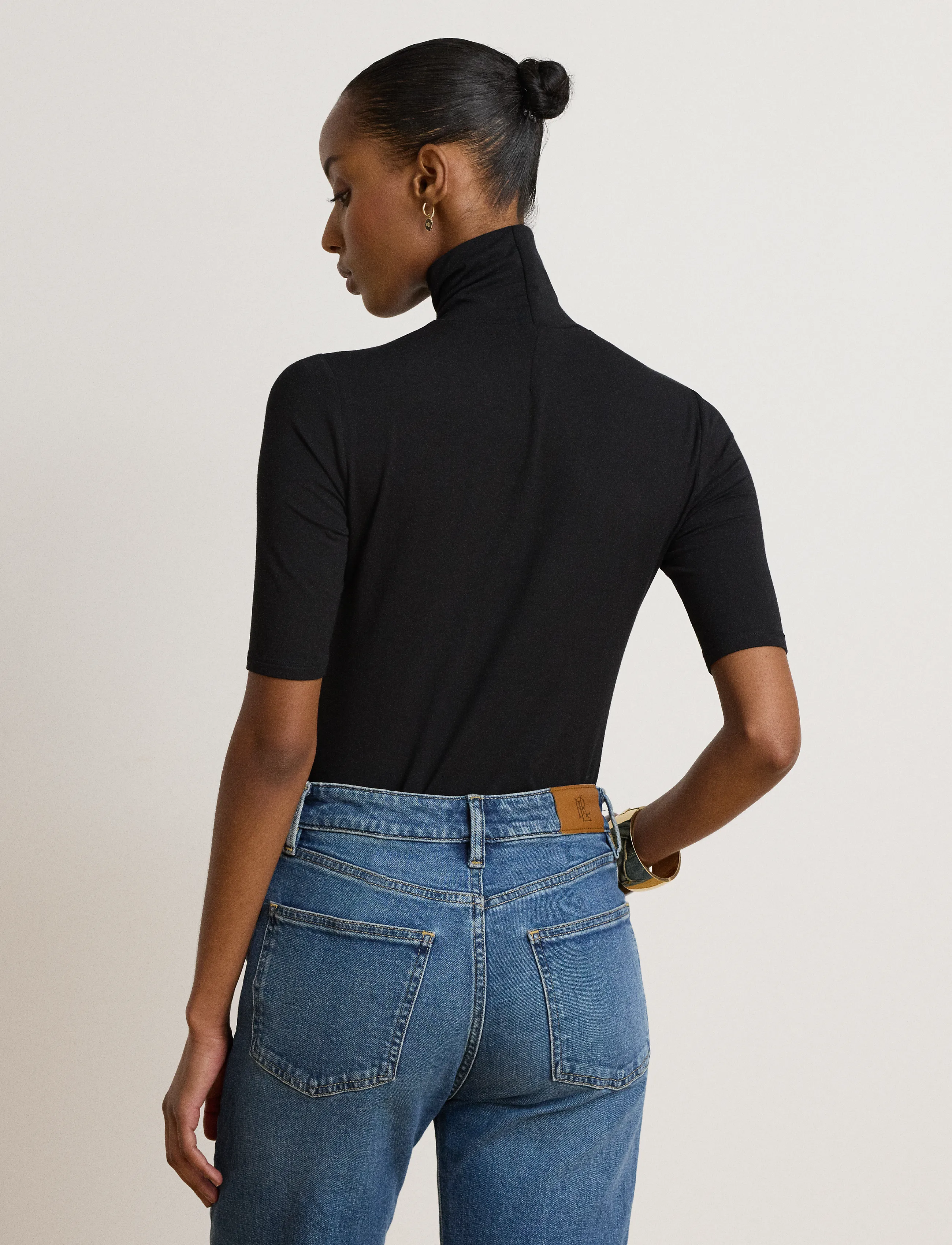 Lauren Ralph Lauren - Stretch Jersey Turtleneck - rullekraver - polo black - 4