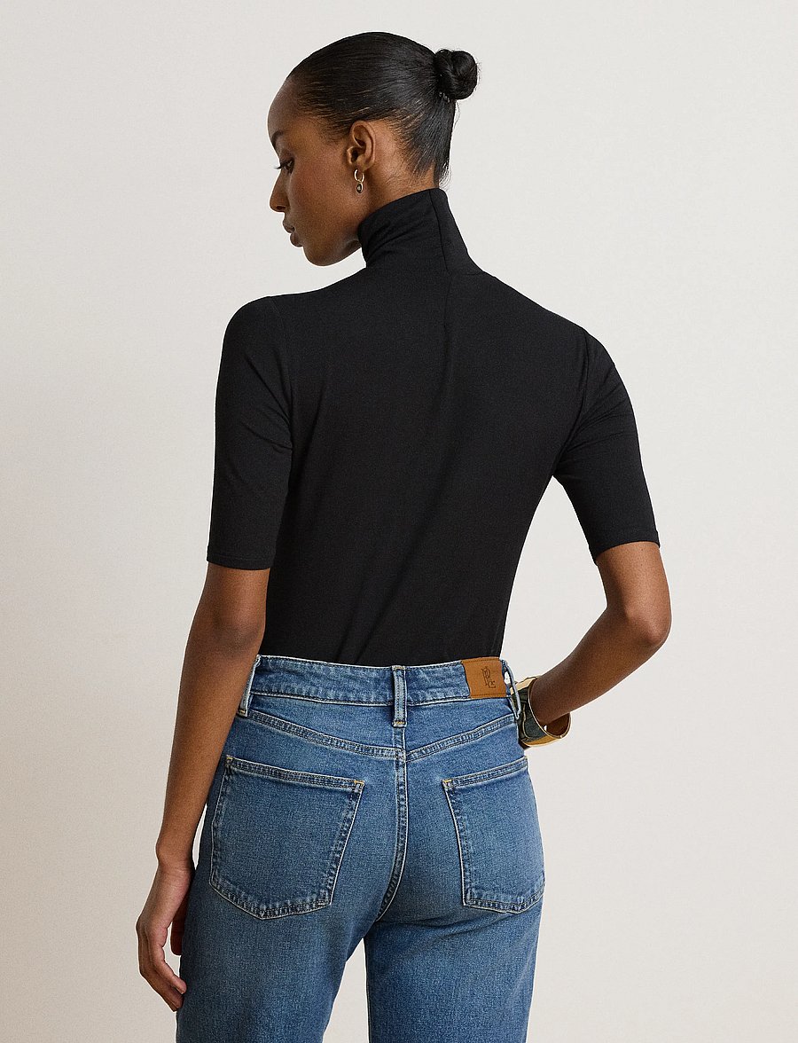 Lauren Ralph Lauren - Stretch Jersey Turtleneck - rullekraver - polo black - 4