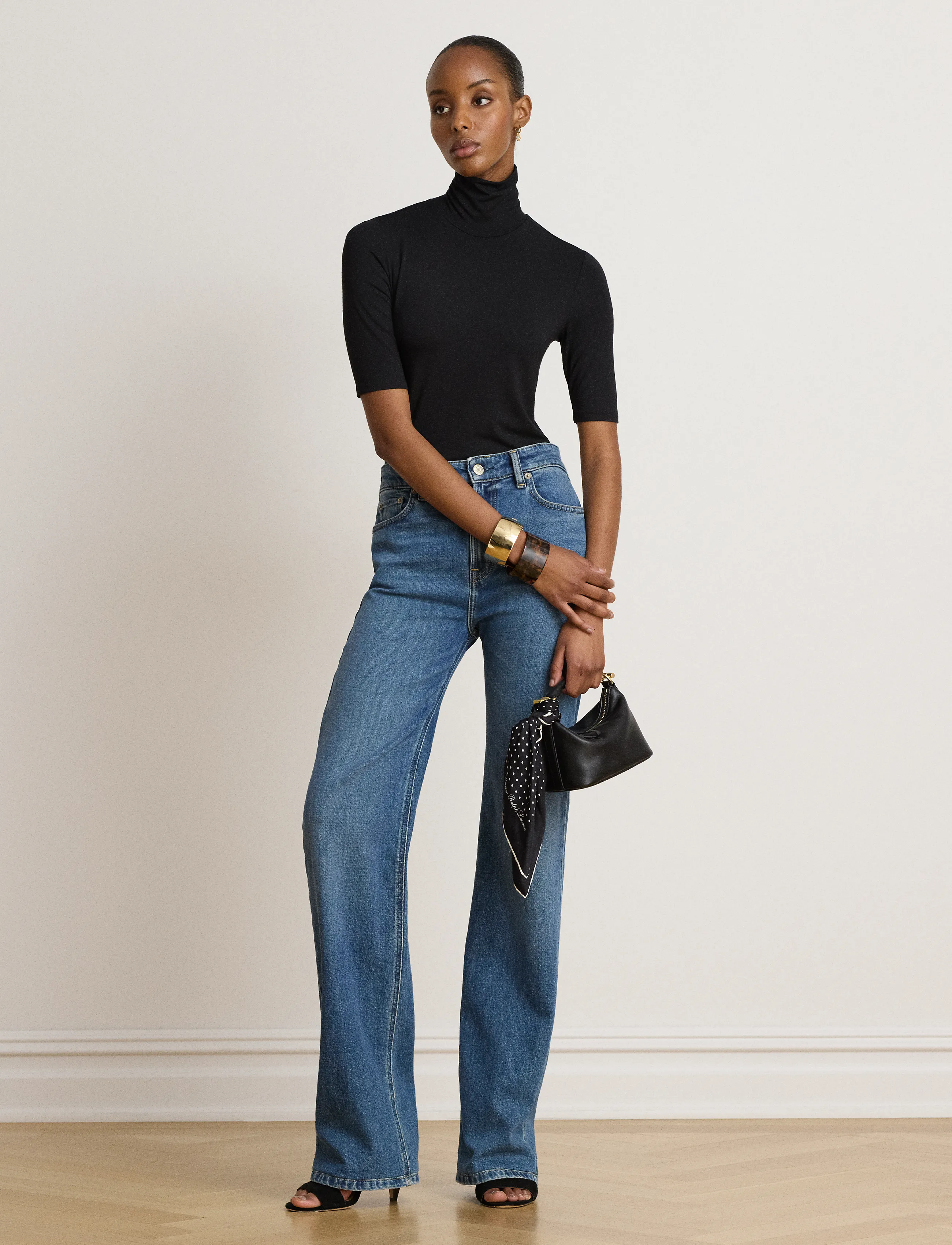 Lauren Ralph Lauren - Stretch Jersey Turtleneck - rullekraver - polo black - 5