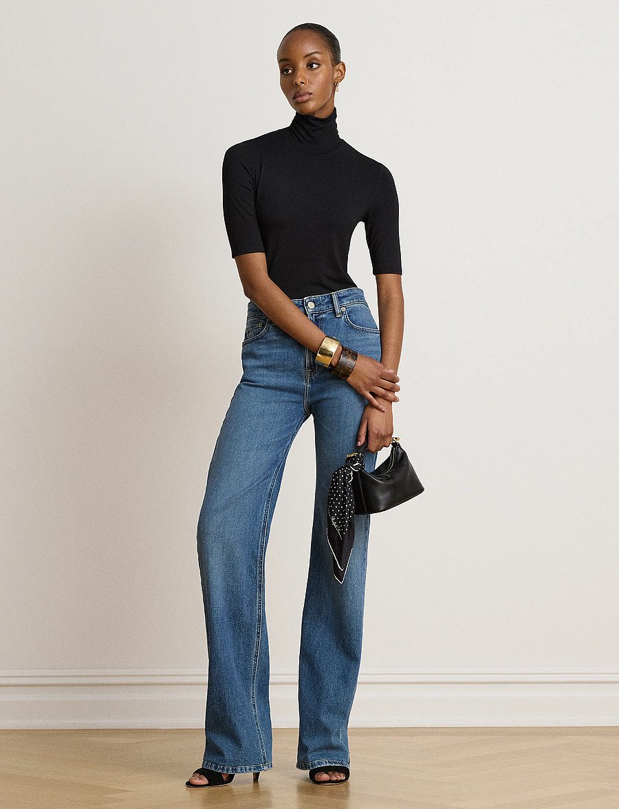 Lauren Ralph Lauren - Stretch Jersey Turtleneck - rullekraver - polo black - 5