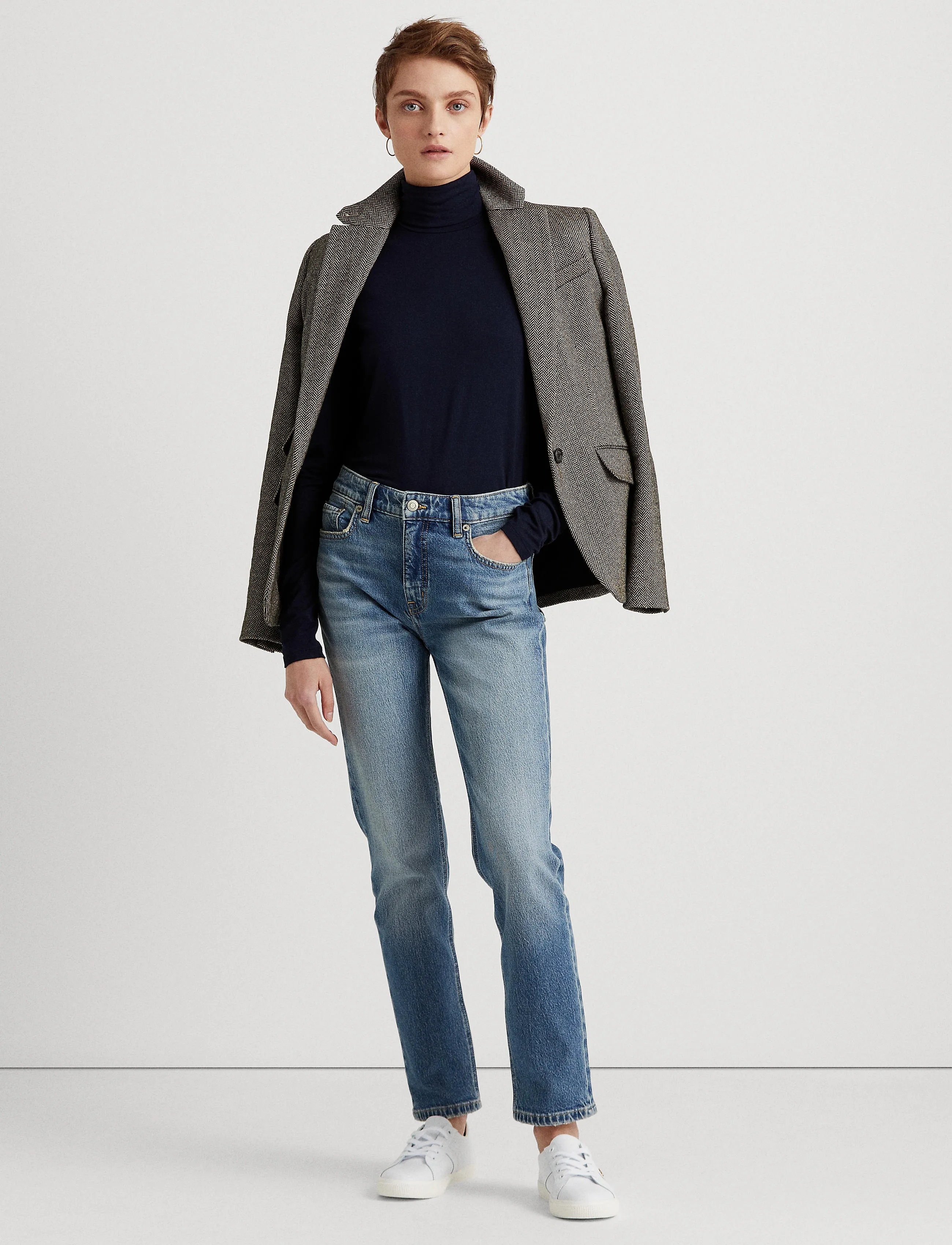 Lauren Ralph Lauren Jersey Turtleneck - Tøj - LAUREN NAVY / blue