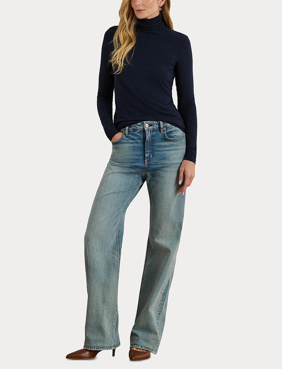 Lauren Ralph Lauren - Jersey Turtleneck - rúllukragar - lauren navy - 4
