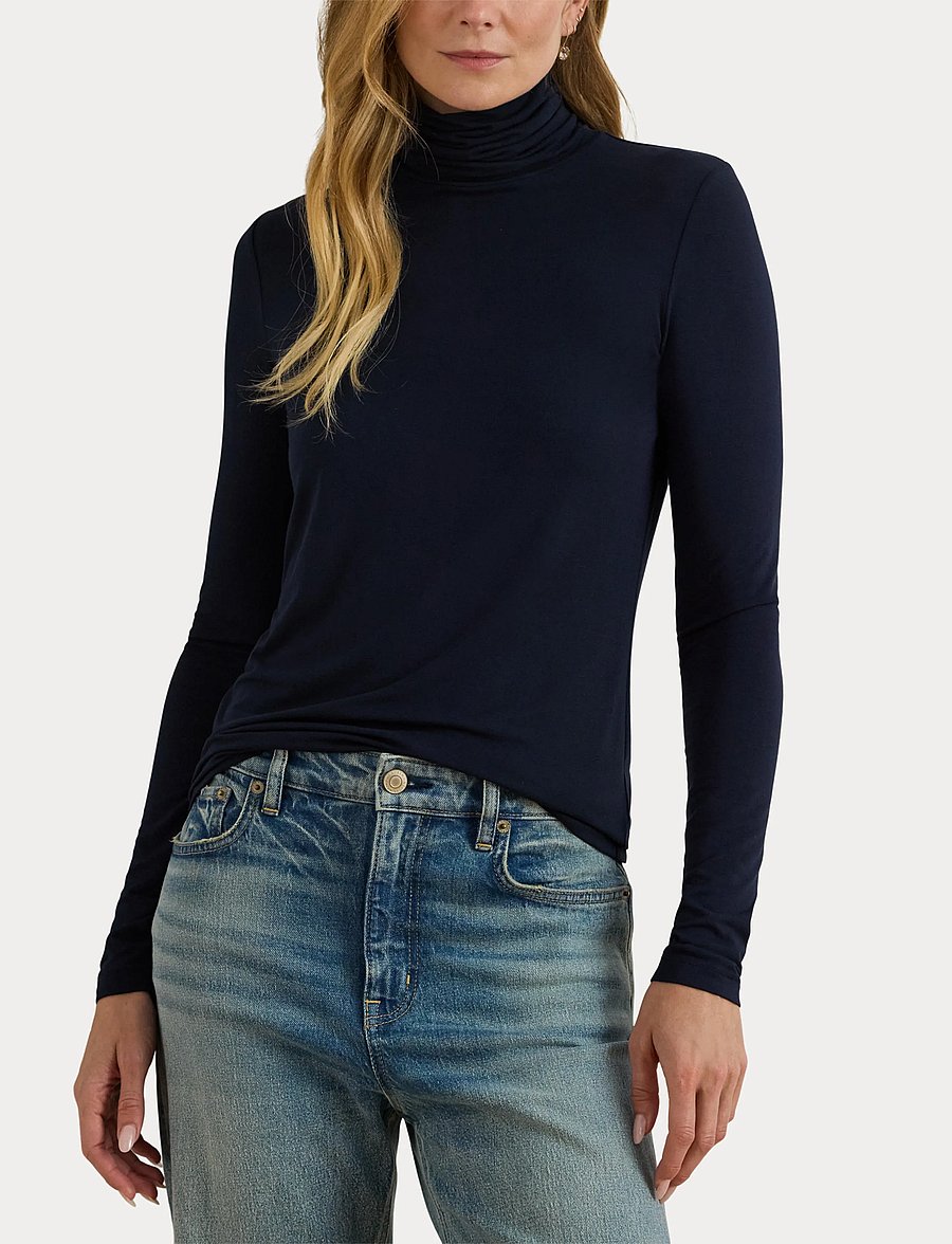Lauren Ralph Lauren - Jersey Turtleneck - rúllukragar - lauren navy - 5