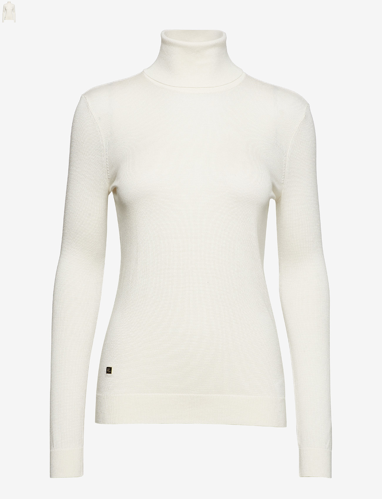 Lauren Ralph Lauren - Silk-Blend Roll Neck - megztiniai su aukšta apykakle - mascarpone cream - 0