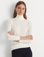 Lauren Ralph Lauren - Silk-Blend Roll Neck - megztiniai su aukšta apykakle - mascarpone cream - 2