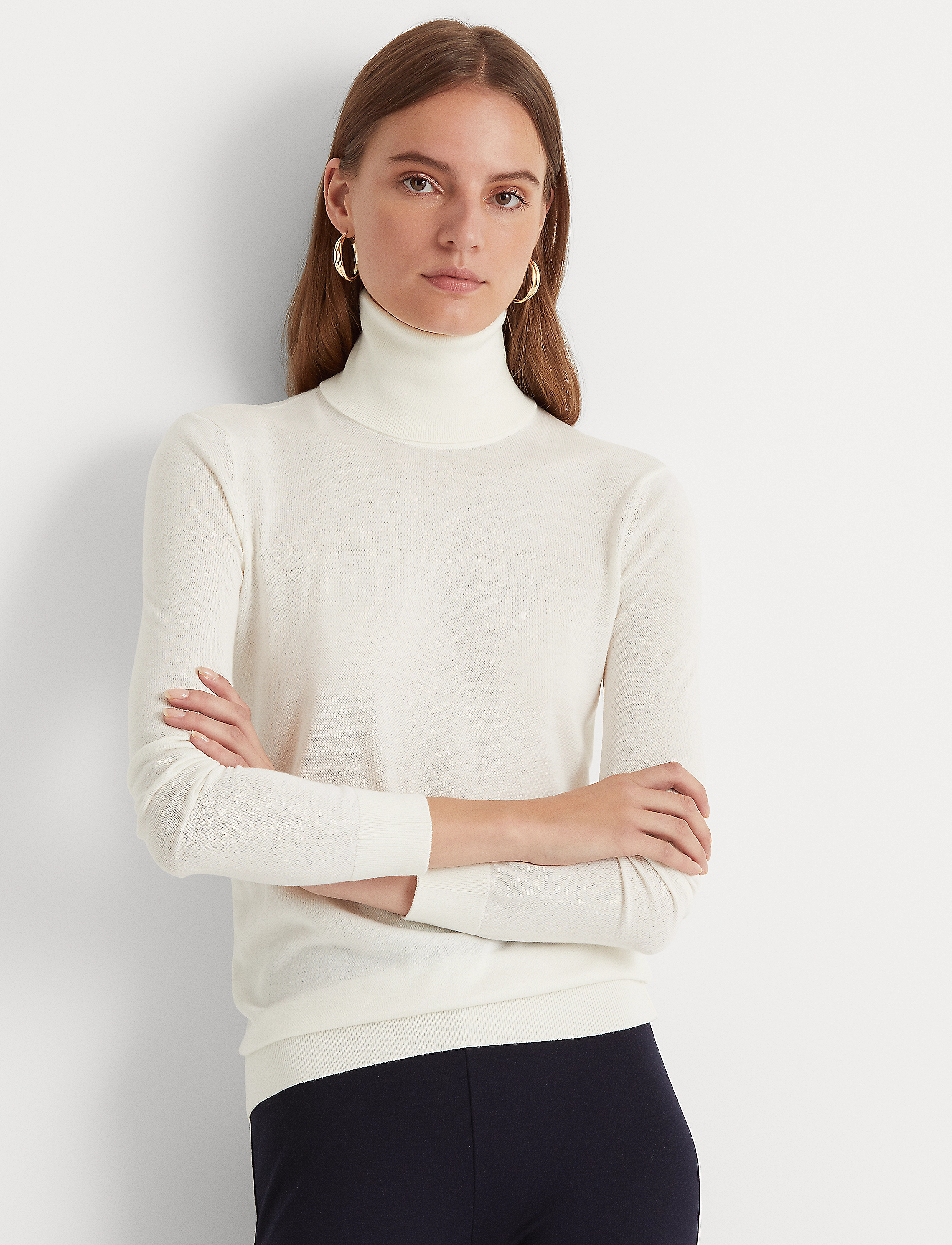 Lauren Ralph Lauren - Silk-Blend Roll Neck - mascarpone cream - 2