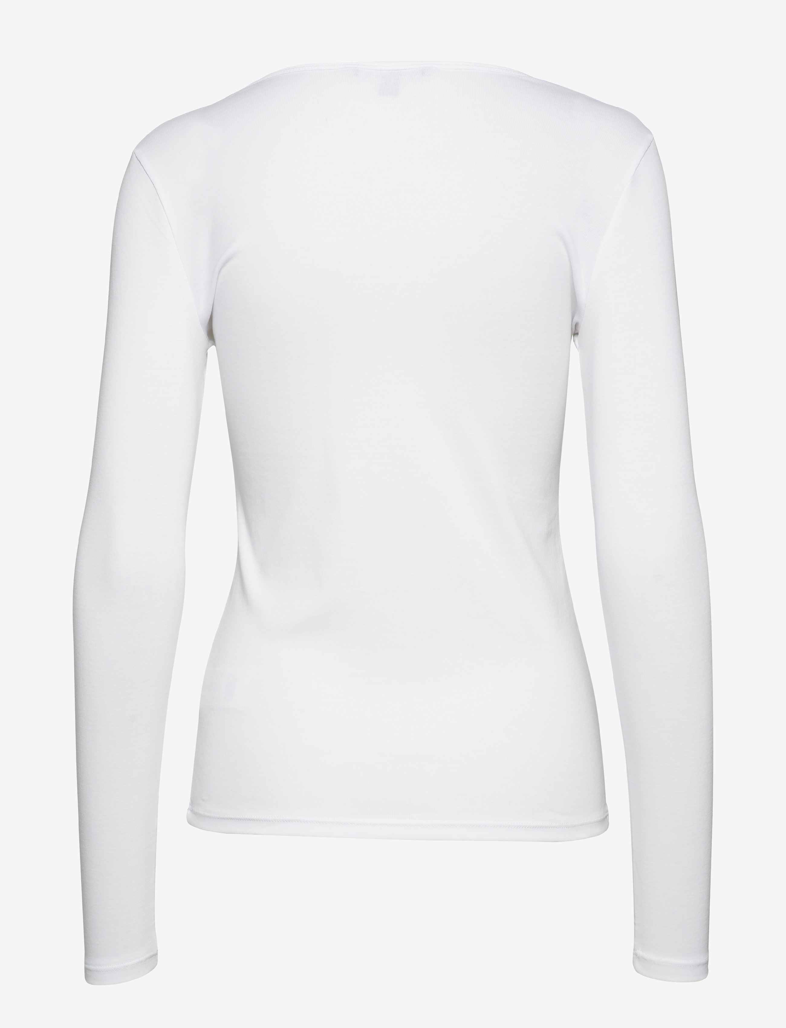 Lauren Ralph Lauren - RFND STRTCH 1X1 RIB-LS CREWNECK - långärmade toppar - white - 2