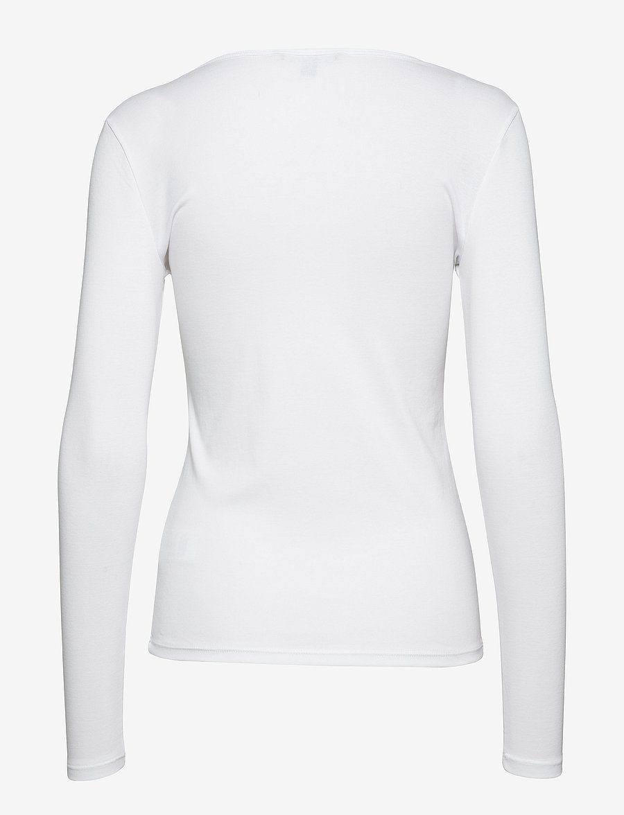 Lauren Ralph Lauren - RFND STRTCH 1X1 RIB-LS CREWNECK - långärmade toppar - white - 2