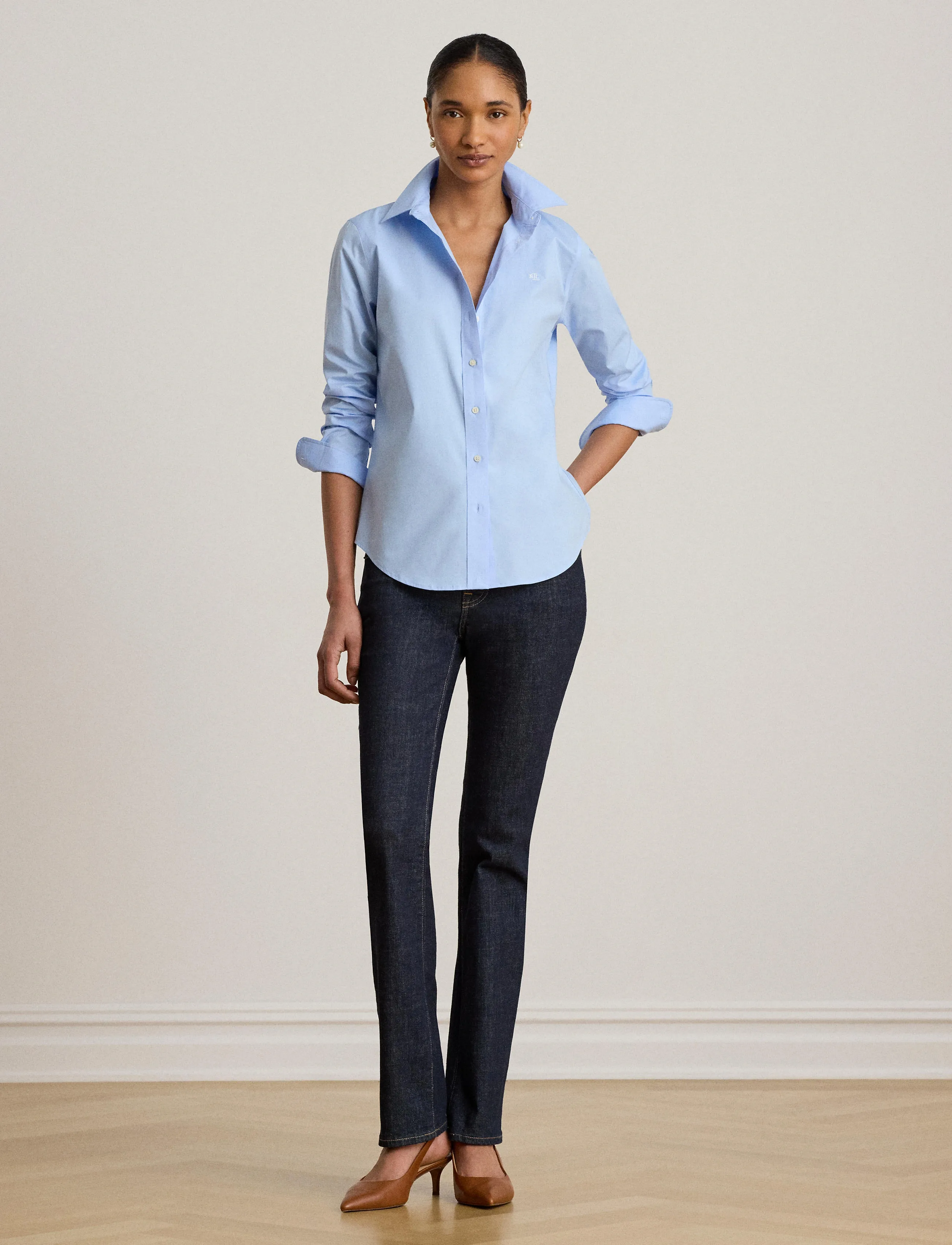 Lauren Ralph Lauren 50S STRTCH NON IRON-LS SHIRT W/ CHS - Ralph Lauren - BLUE / blue