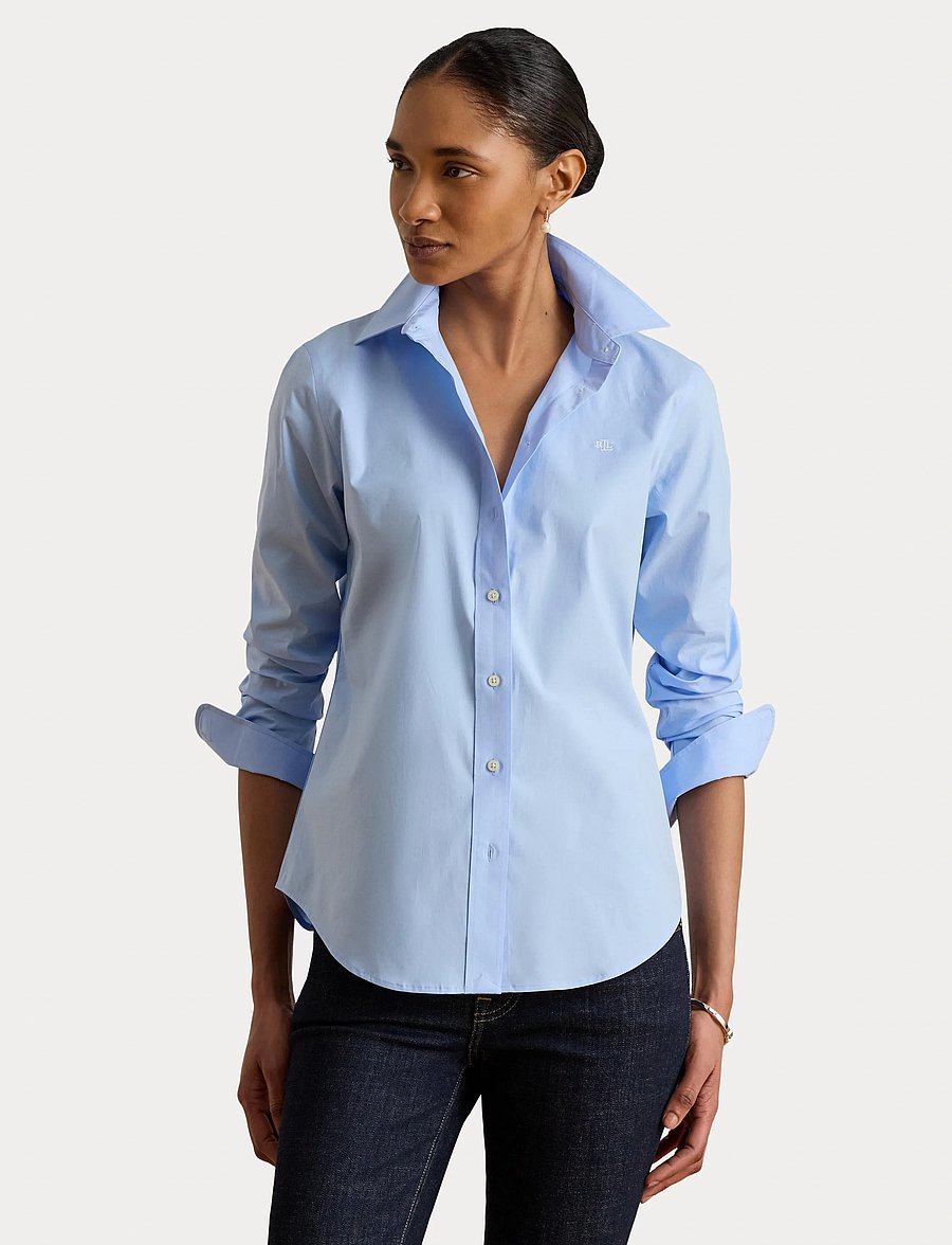 Lauren Ralph Lauren - 50S STRTCH NON IRON-LS SHIRT W/ CHS - chemises à manches longues - blue - 4