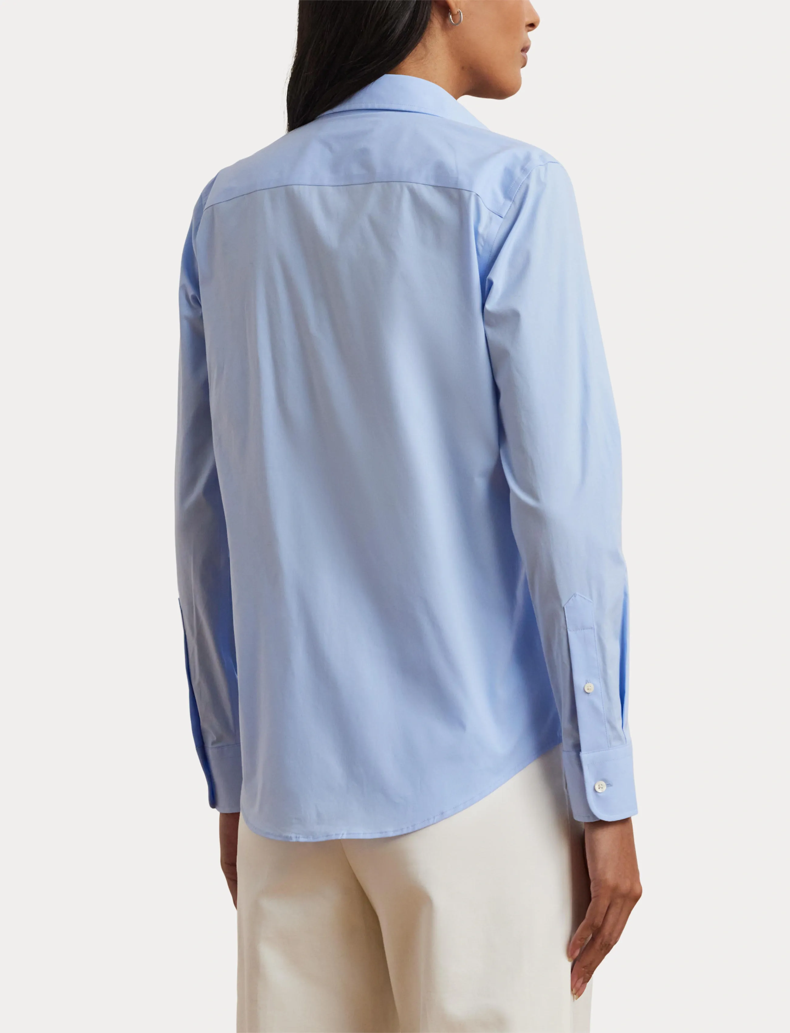 Lauren Ralph Lauren Easy Care Stretch Cotton Shirt - Lauren Ralph Lauren - BLUE / blue