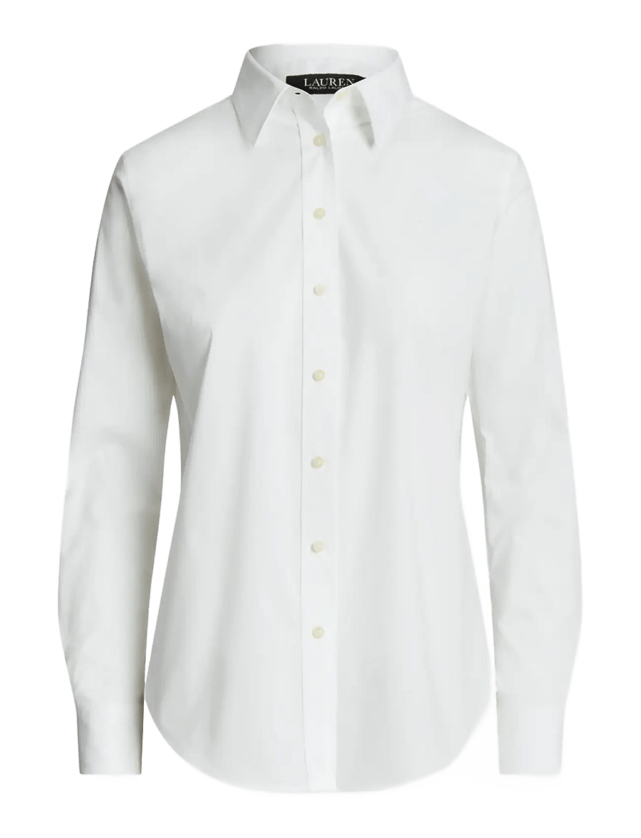Lauren Ralph Lauren - Easy Care Stretch Cotton Shirt - pikkade varrukatega särgid - white - 1
