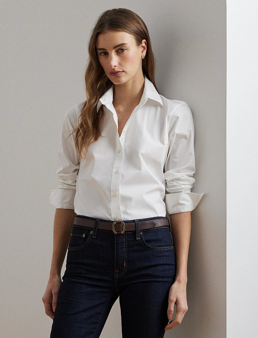 Lauren Ralph Lauren - Easy Care Stretch Cotton Shirt - pikkade varrukatega särgid - white - 3