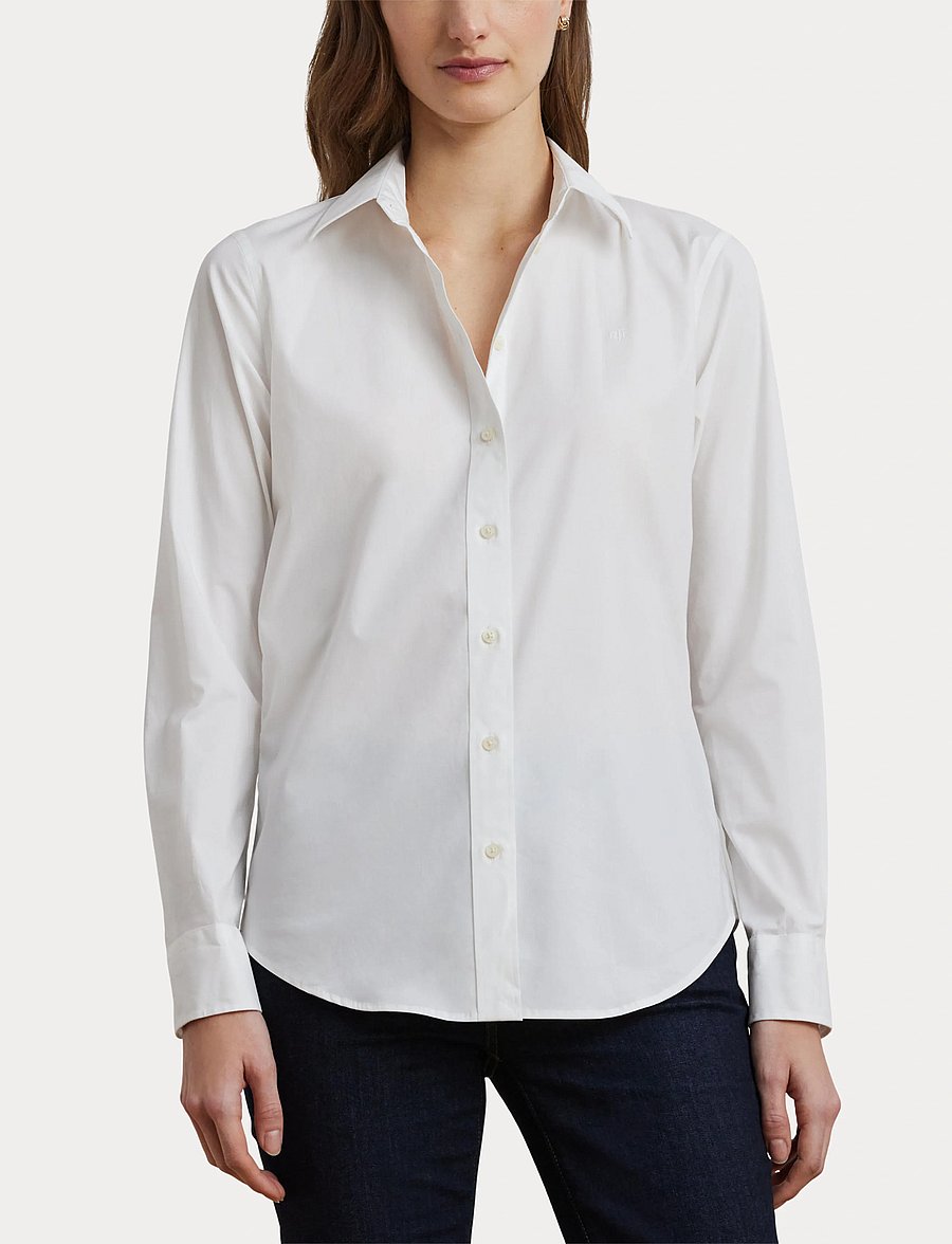Lauren Ralph Lauren - Easy Care Stretch Cotton Shirt - pikkade varrukatega särgid - white - 5