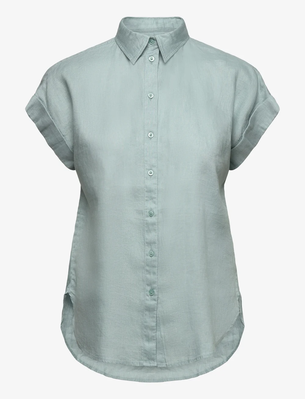 Lauren Ralph Lauren - Relaxed Fit Linen Short-Sleeve Shirt - linased särgid - aqua pearl - 0