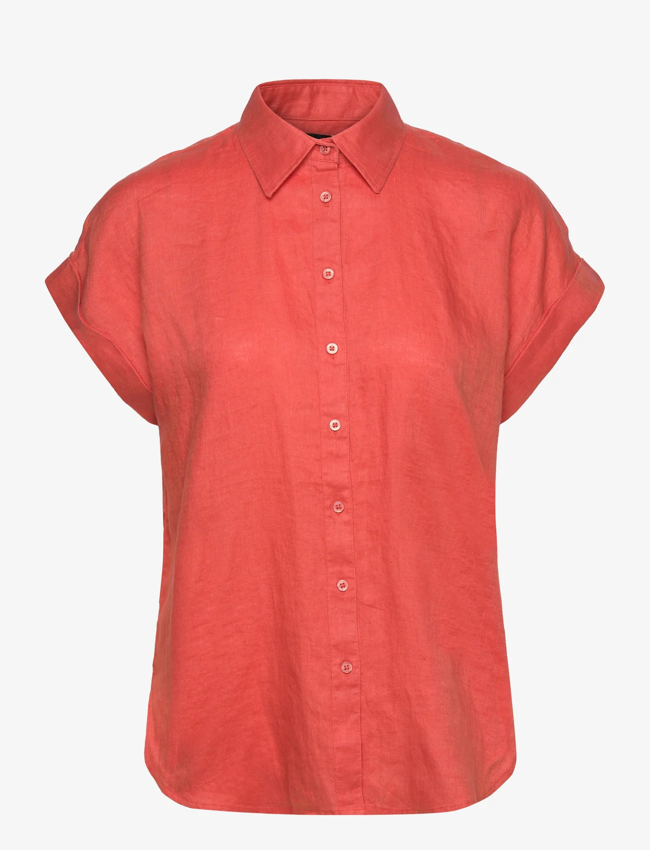 Lauren Ralph Lauren - Linen Dolman-Sleeve Shirt - lininiai marškiniai - canyon orange - 0