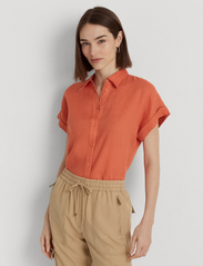 Lauren Ralph Lauren - Linen Dolman-Sleeve Shirt - lininiai marškiniai - canyon orange - 4