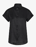 Linen Dolman-Sleeve Shirt - POLO BLACK