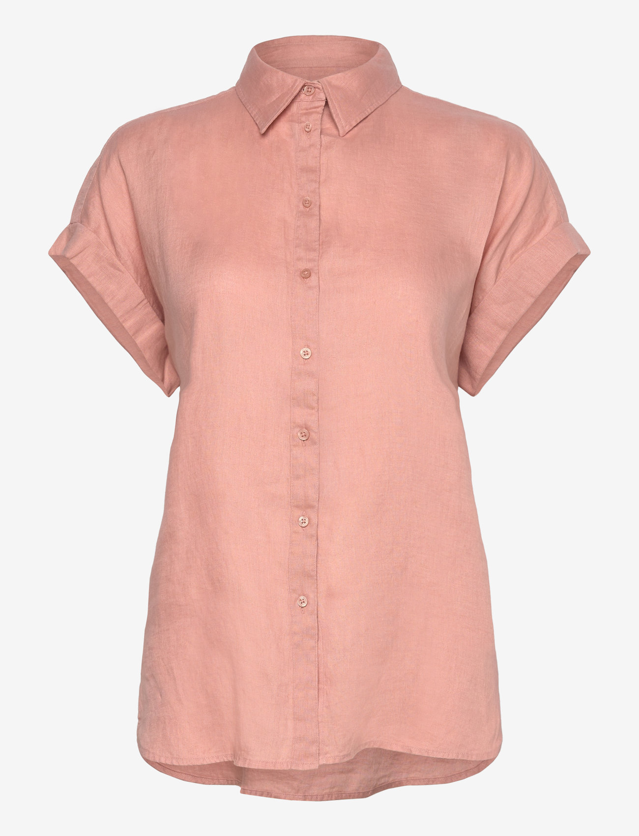 Lauren Ralph Lauren - Relaxed Fit Linen Short-Sleeve Shirt - linneskjortor - sunrise blush - 0