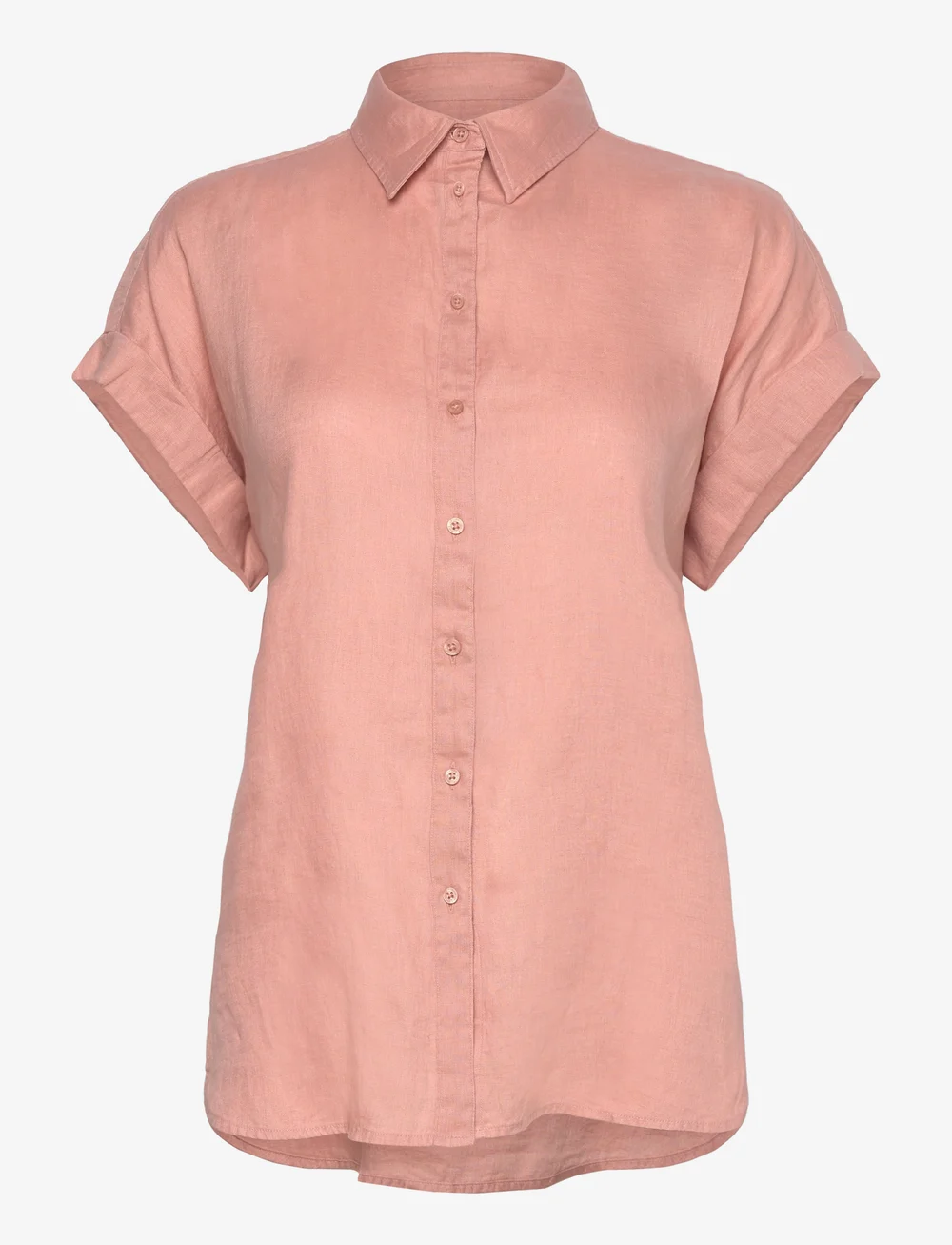 Lauren Ralph Lauren - Relaxed Fit Linen Short-Sleeve Shirt - linneskjortor - sunrise blush - 0