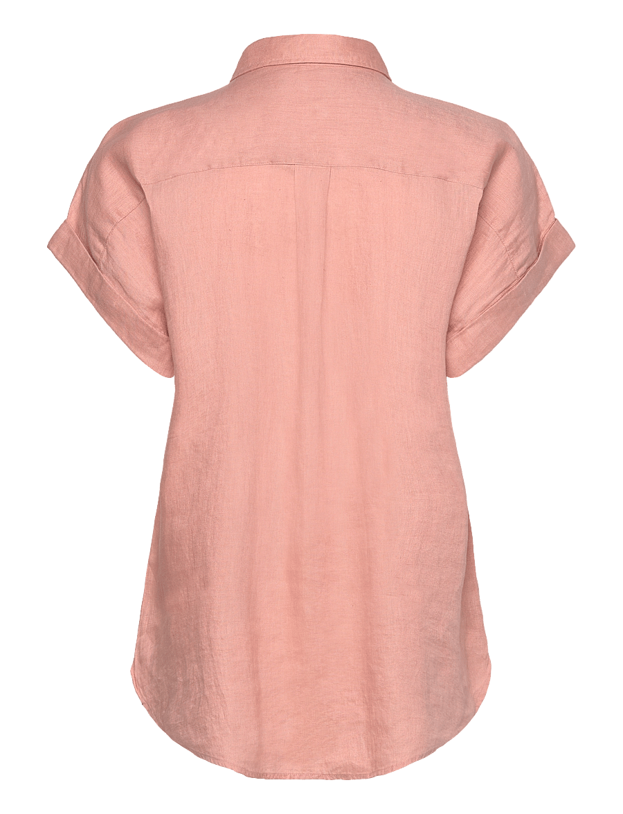 Lauren Ralph Lauren - Relaxed Fit Linen Short-Sleeve Shirt - linneskjortor - sunrise blush - 1