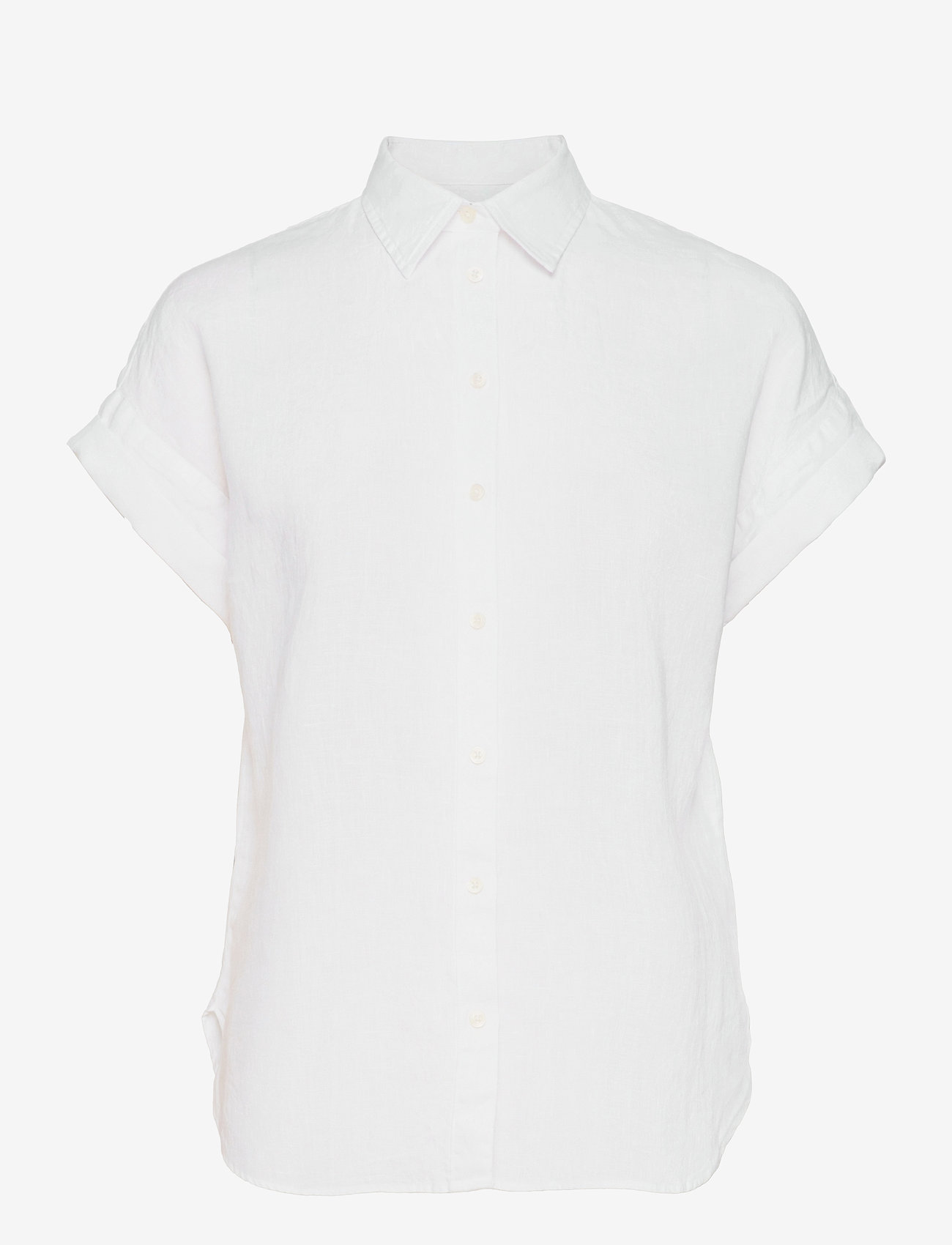 Lauren Ralph Lauren - TISSUE LINEN-SS SHIRT - linskjorter - white - 0