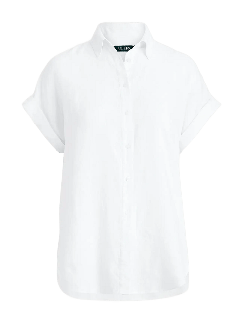 Lauren Ralph Lauren - TISSUE LINEN-SS SHIRT - leinenhemden - white - 1