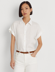 Lauren Ralph Lauren - Linen Dolman-Sleeve Shirt - hørskjorter - white - 0