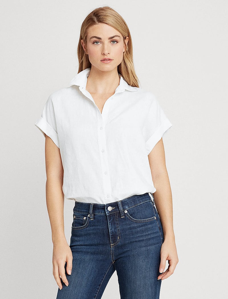 Lauren Ralph Lauren - TISSUE LINEN-SS SHIRT - leinenhemden - white - 3