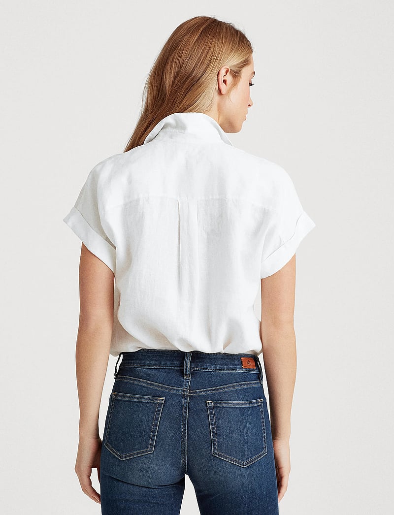 Lauren Ralph Lauren - TISSUE LINEN-SS SHIRT - leinenhemden - white - 4
