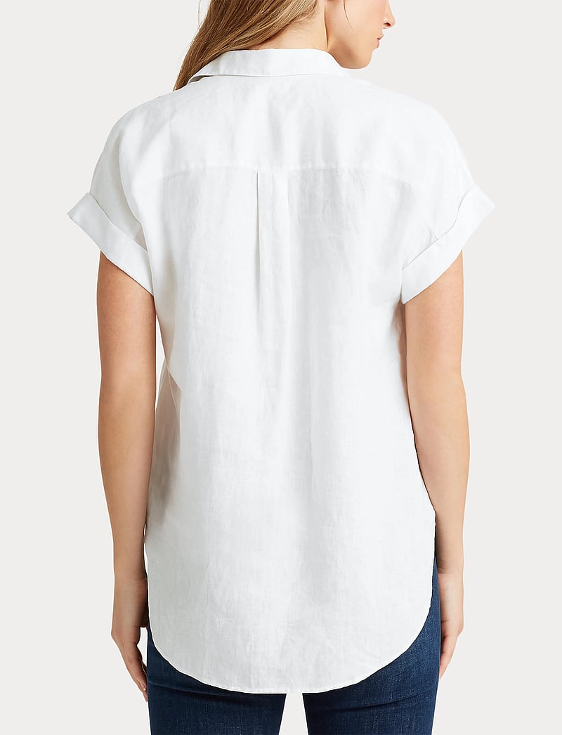 Lauren Ralph Lauren - TISSUE LINEN-SS SHIRT - leinenhemden - white - 5