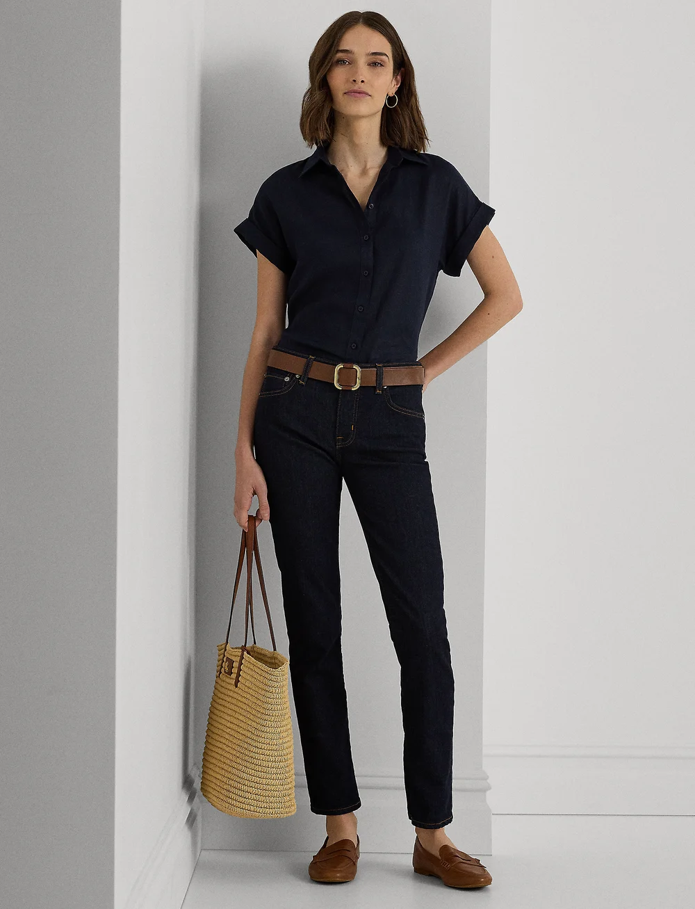 Lauren Ralph Lauren - Mid-Rise Straight Jean - dark rinse wash d - 0