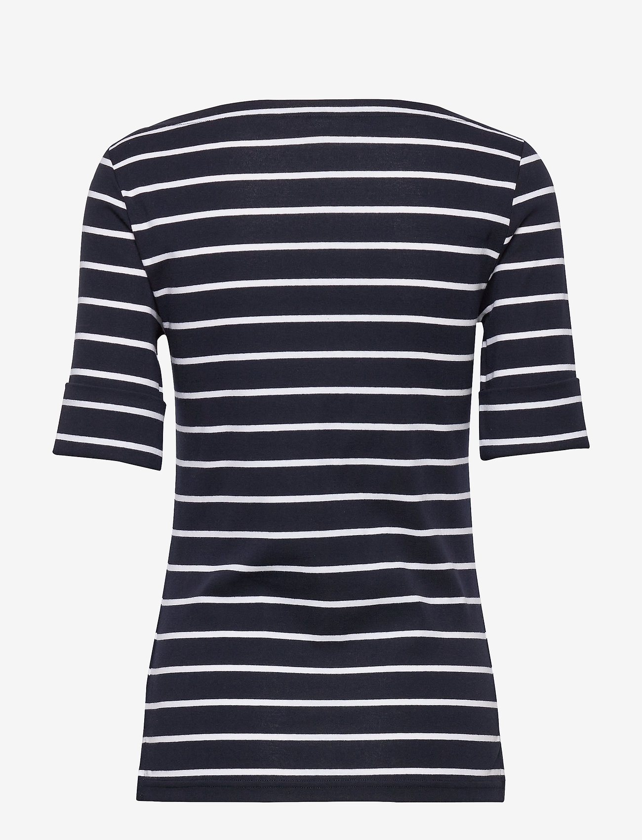 Lauren Ralph Lauren - Striped Stretch Cotton Boatneck Tee - t-shirts & tops - lauren navy/white - 2