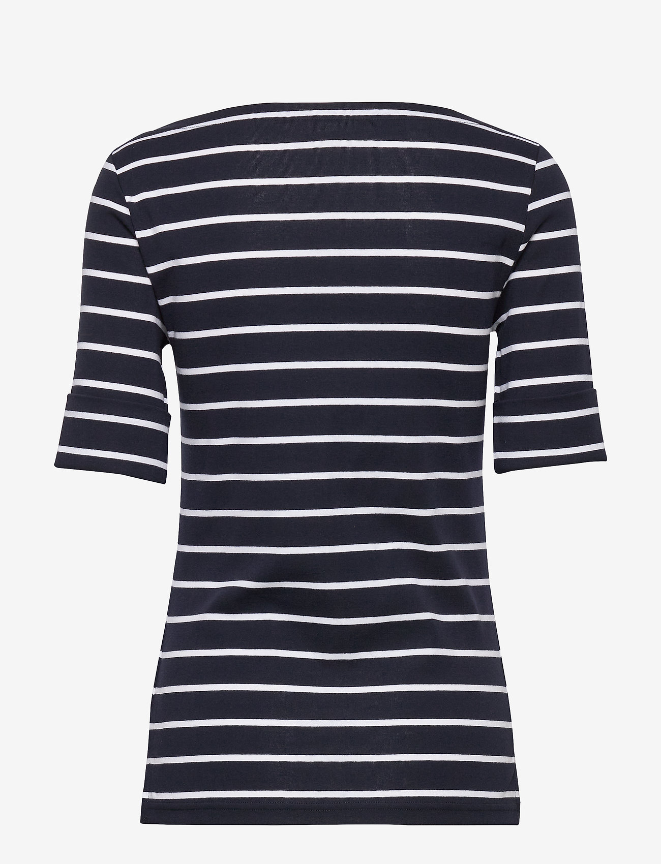 Lauren Ralph Lauren - Striped Boatneck Top - marškinėliai - lauren navy/white - 1