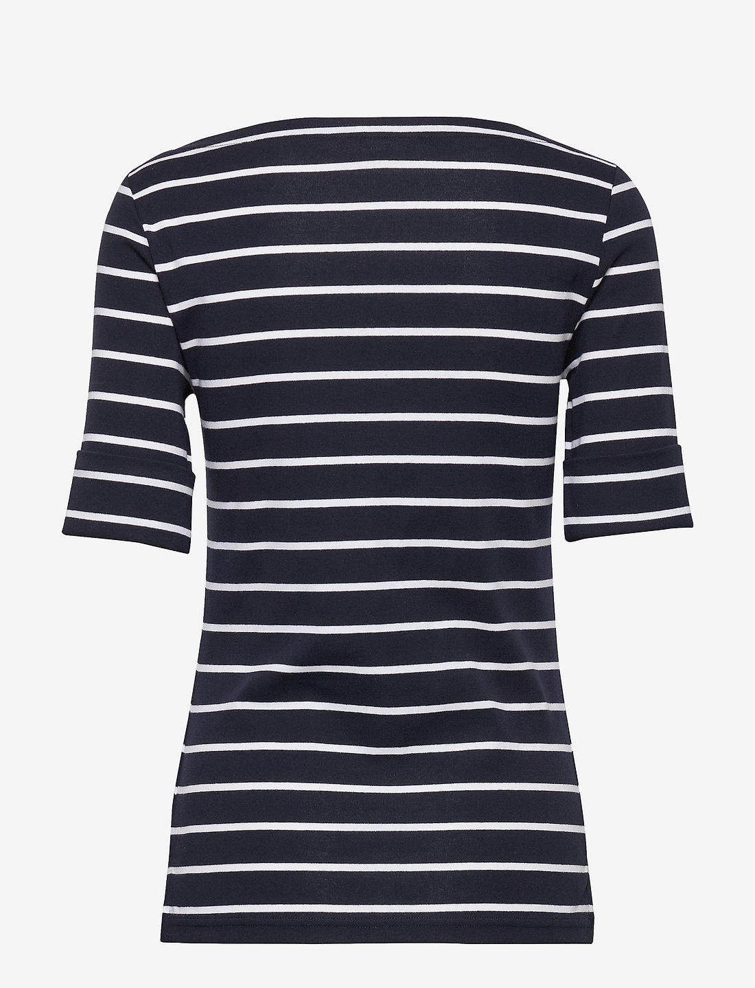 Lauren Ralph Lauren - Striped Stretch Cotton Boatneck Tee - t-shirts - lauren navy/white - 2