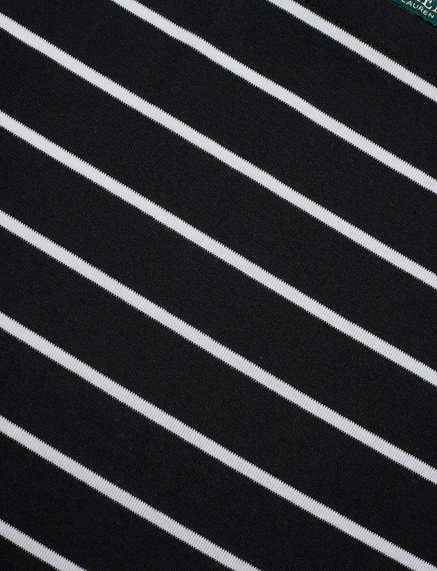 Lauren Ralph Lauren - Striped Stretch Cotton Boatneck Tee - t-shirts - polo black/white - 4