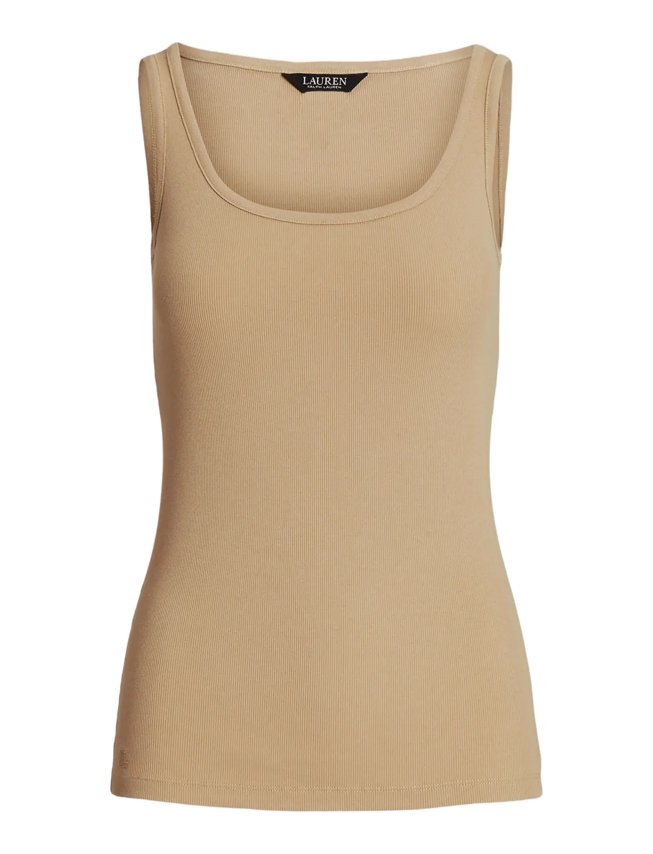 Lauren Ralph Lauren RFND STRTCH 2X2 RIB-TANK TOP - Flash-päivät - BIRCH TAN / beige