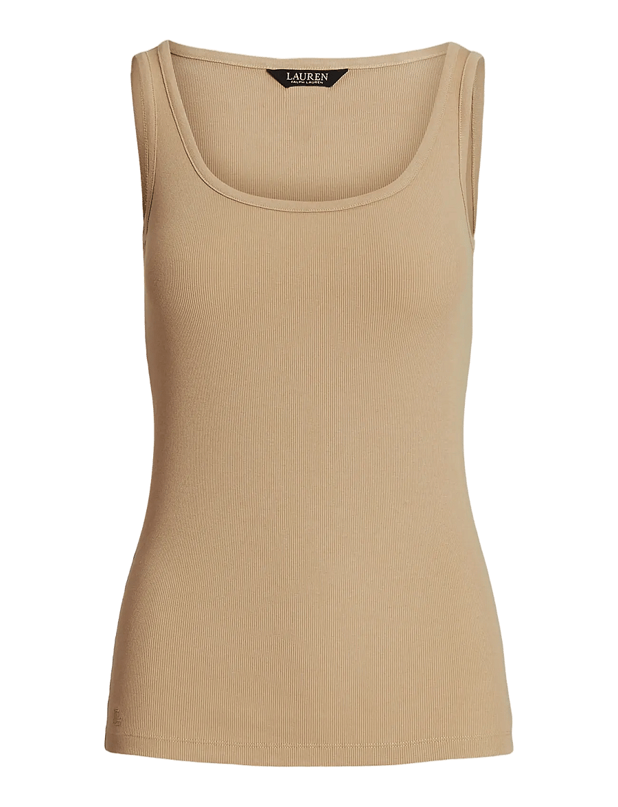 Lauren Ralph Lauren - Stretch Cotton Tank Top - Ärmellose tops - birch tan - 1