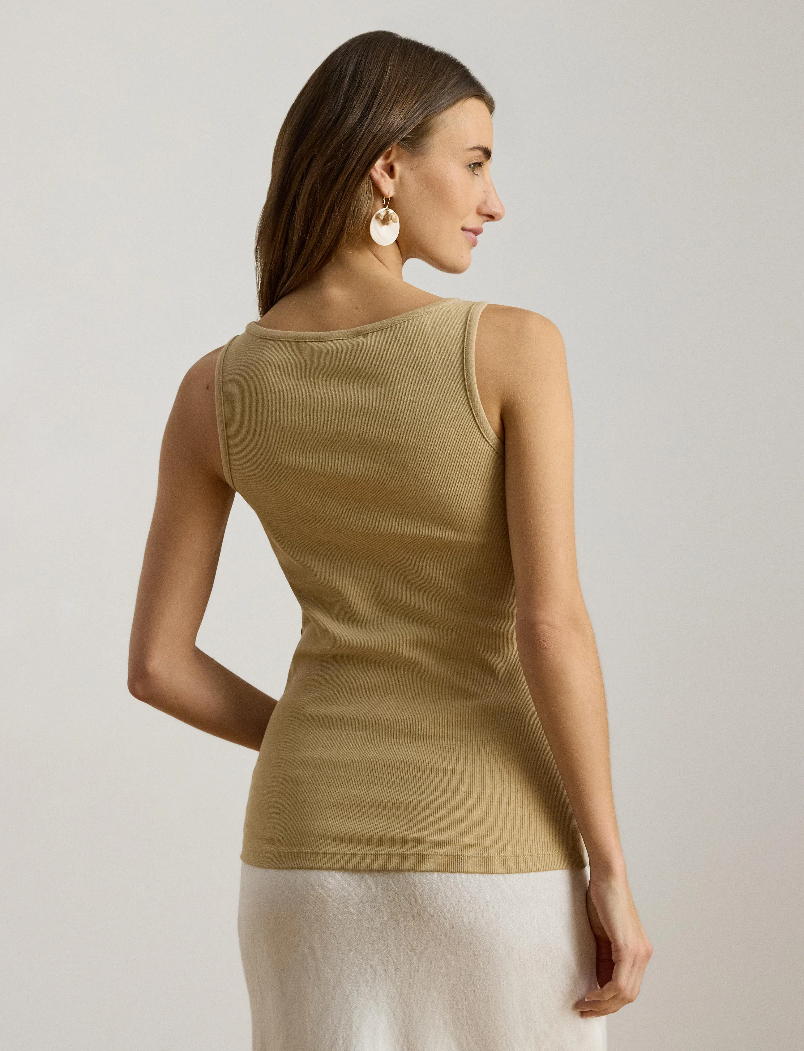 Lauren Ralph Lauren - Stretch Cotton Tank Top - Ärmellose tops - birch tan - 4