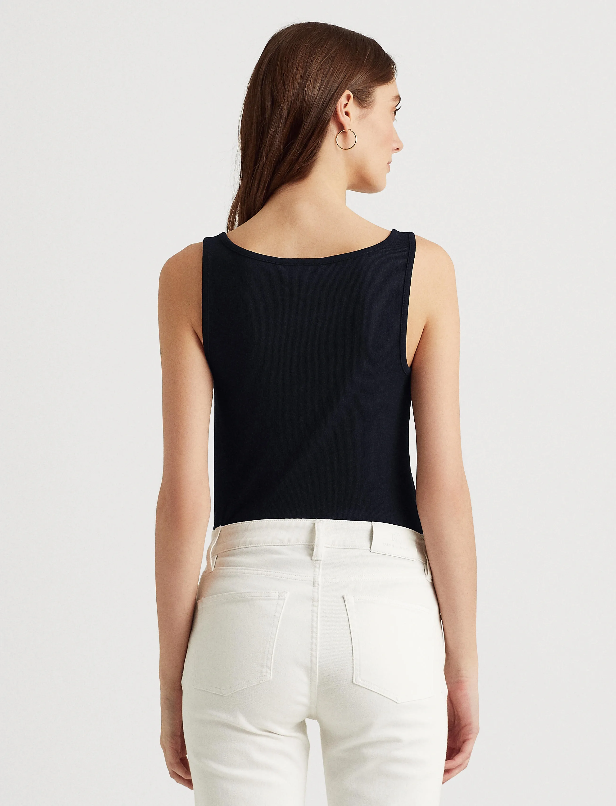 Lauren Ralph Lauren - RFND STRTCH 2X2 RIB-TANK TOP - hauts sans manches - lauren navy - 3