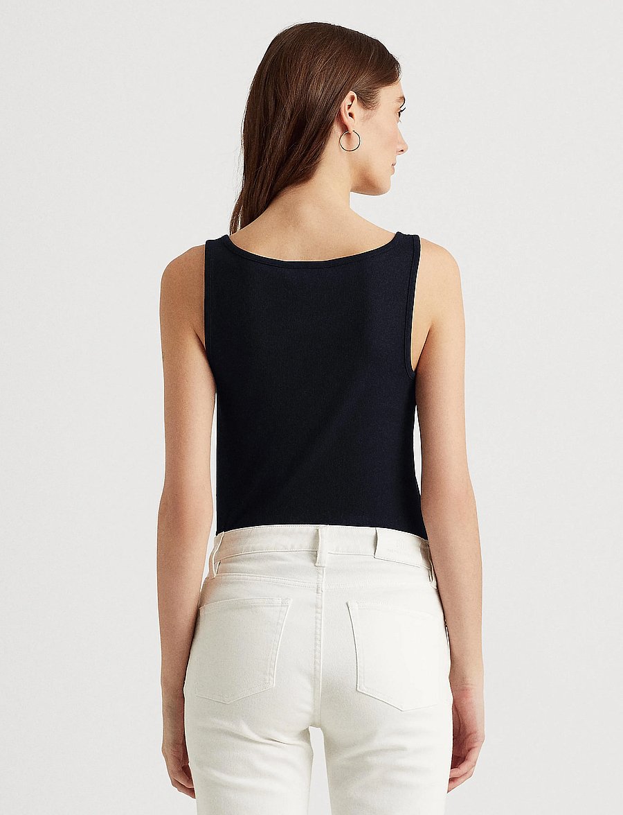 Lauren Ralph Lauren - RFND STRTCH 2X2 RIB-TANK TOP - hauts sans manches - lauren navy - 3