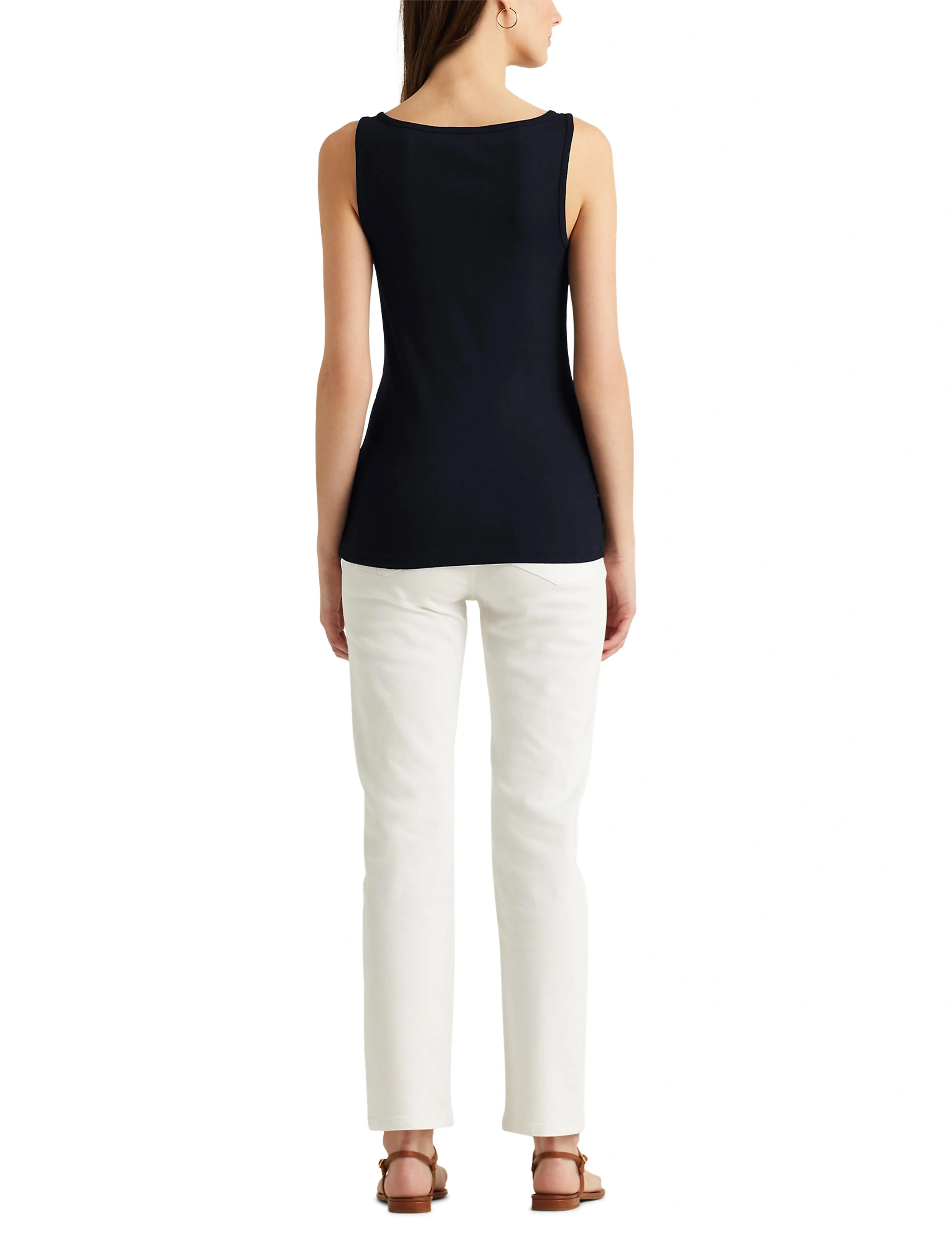 Lauren Ralph Lauren - RFND STRTCH 2X2 RIB-TANK TOP - hauts sans manches - lauren navy - 5