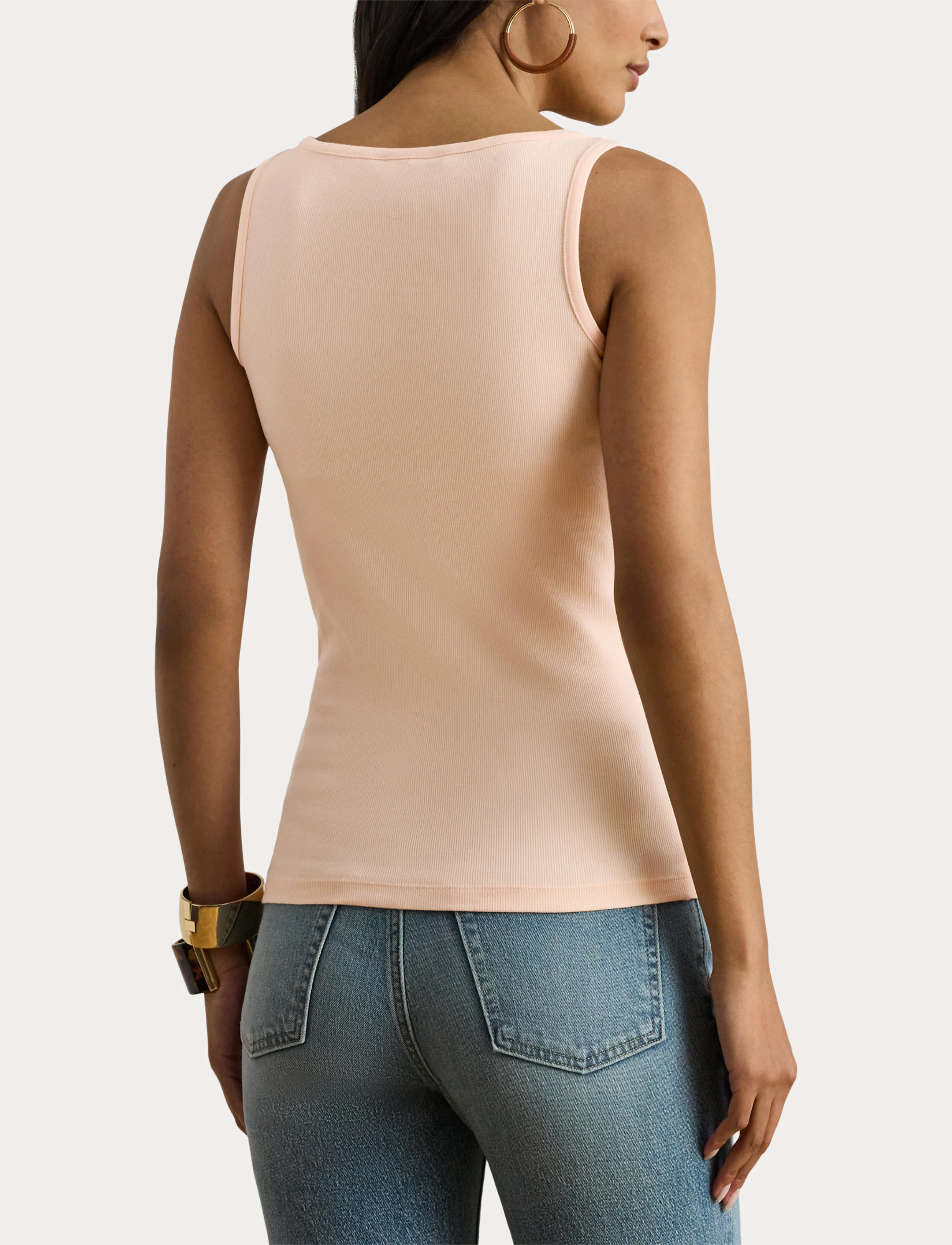 Lauren Ralph Lauren - RFND STRTCH 2X2 RIB-TANK TOP - tanktops - light portside co - 4