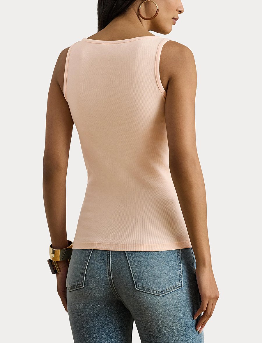 Lauren Ralph Lauren - RFND STRTCH 2X2 RIB-TANK TOP - Ärmellose tops - light portside co - 4