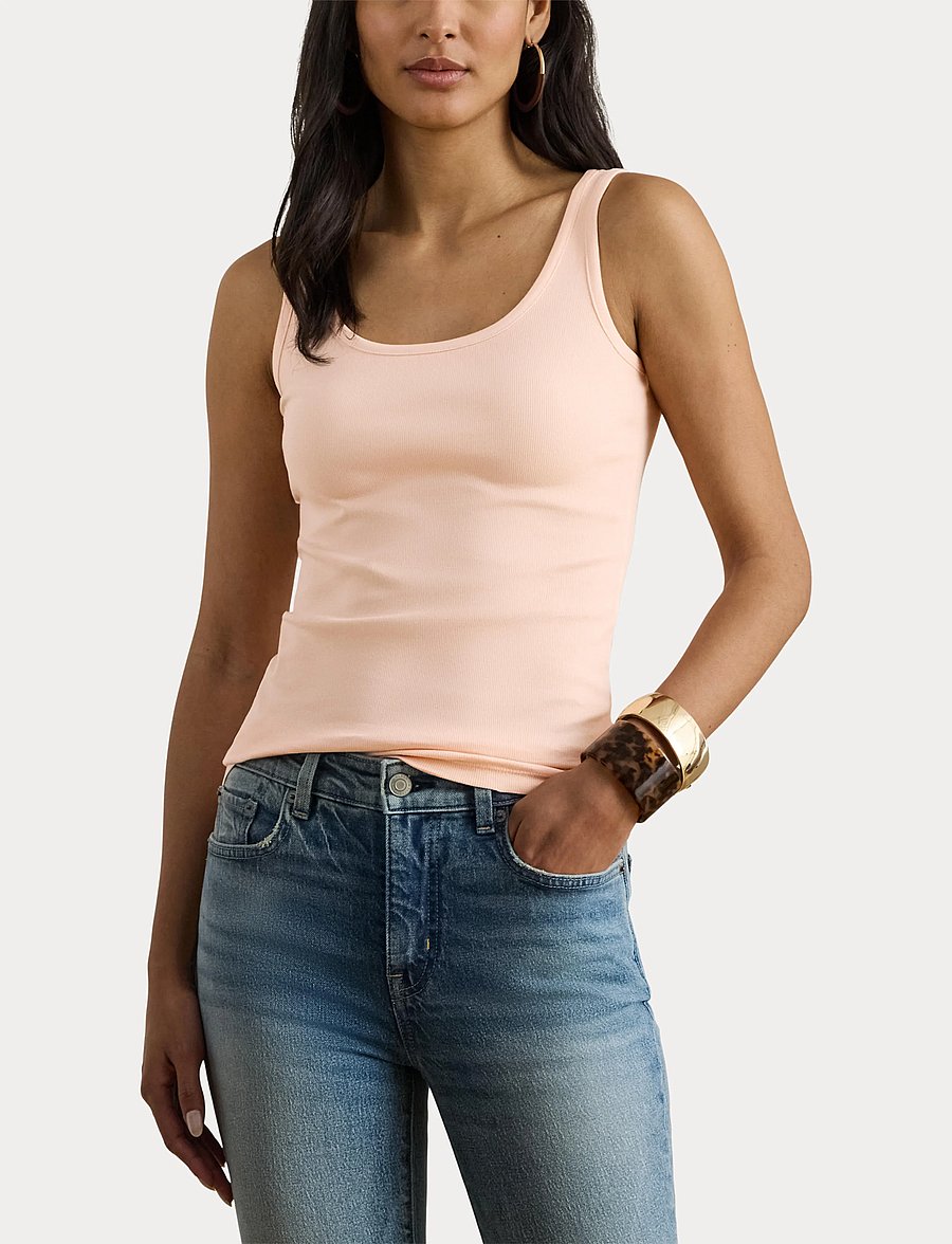 Lauren Ralph Lauren - RFND STRTCH 2X2 RIB-TANK TOP - Ärmellose tops - light portside co - 5