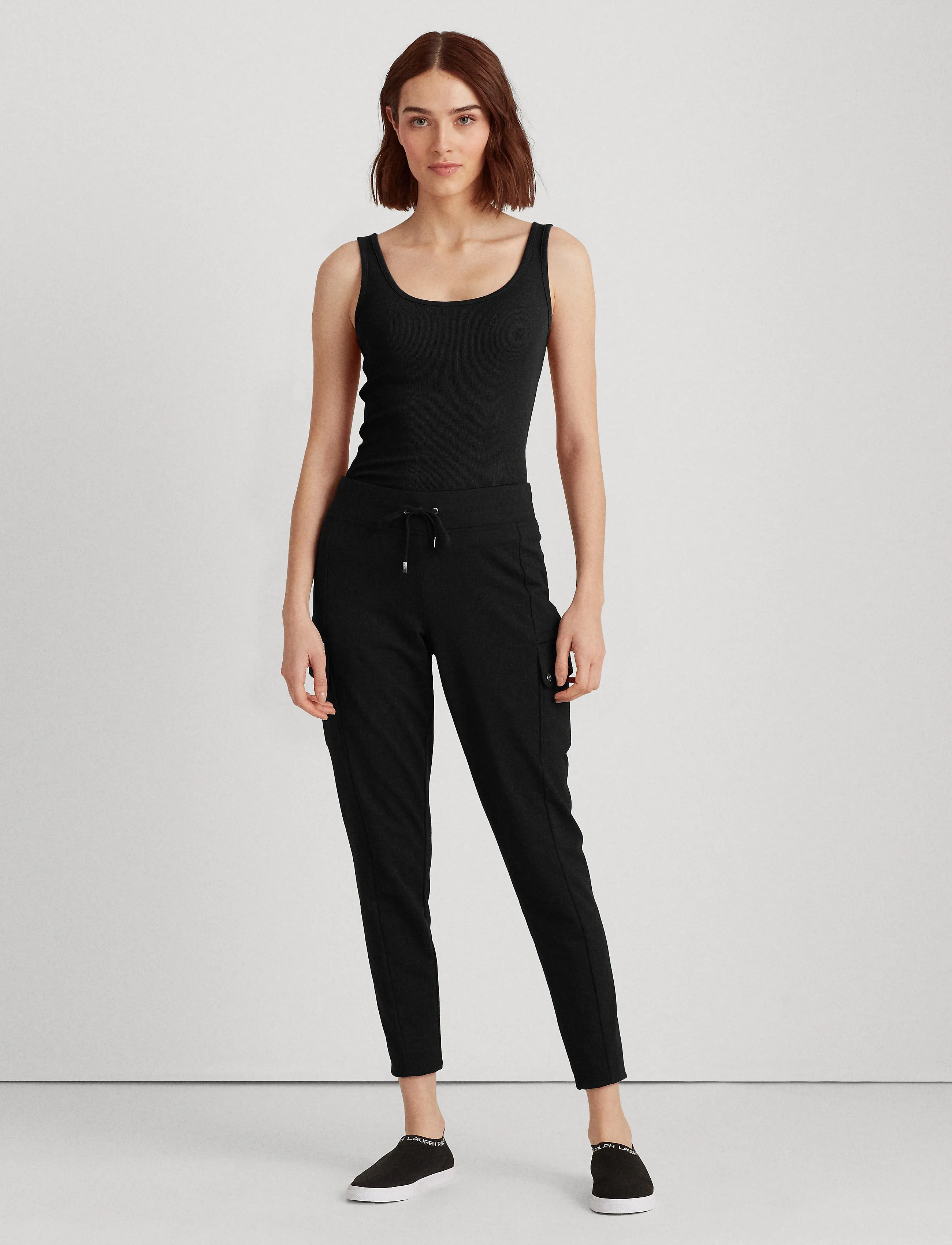 Lauren Ralph Lauren Stretch Cotton Tank Top - Ralph Lauren - POLO BLACK / black