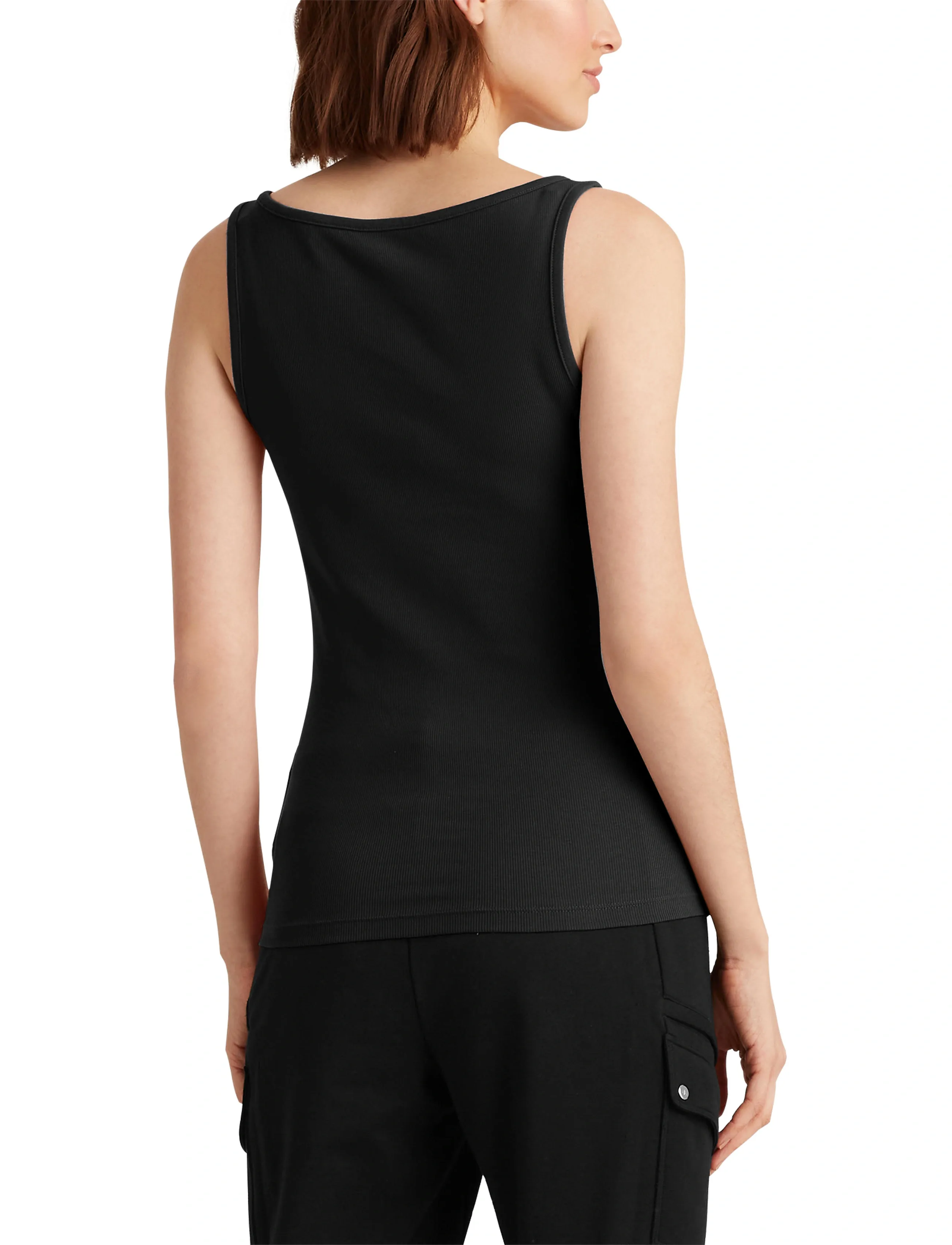 Lauren Ralph Lauren - RFND STRTCH 2X2 RIB-TANK TOP - tanktops - polo black - 5