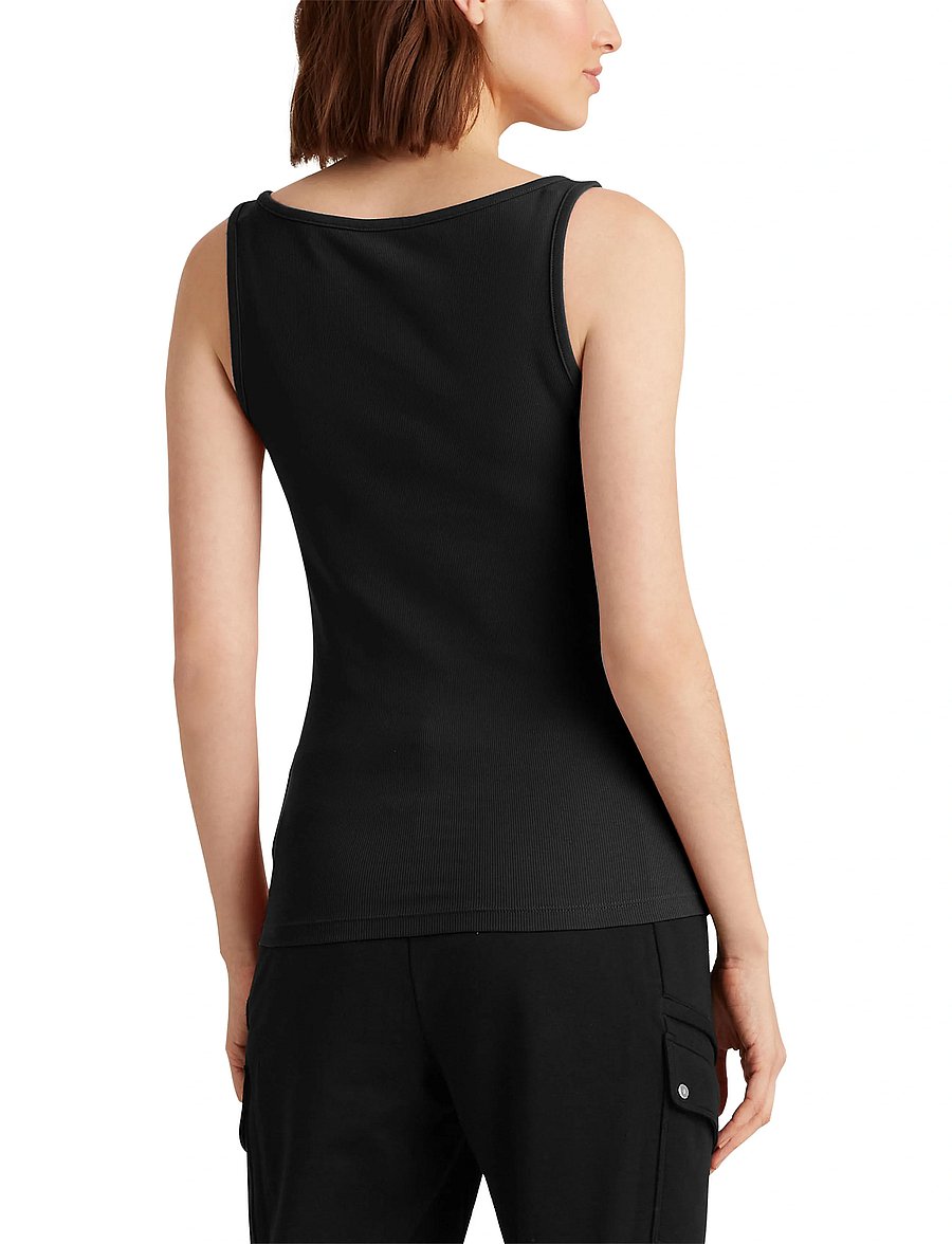 Lauren Ralph Lauren - RFND STRTCH 2X2 RIB-TANK TOP - Ärmellose tops - polo black - 5